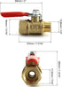 6 Pack 1/4" 1/4" QWORK Ball Valve, Heavy Duty Brass Ball Valve Shut Off Switch, Male x Female NPT Thread Pipe Fitting