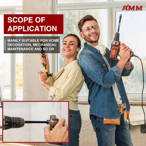 AMM 6-Piece Impact Grade Socket Adapter Set, 3-Inch & 6-Inch Power Drill Socket Driver Adaptor, 1/4", 3/8", 1/2" Hex