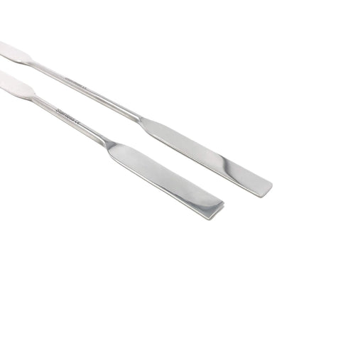 Stainless Steel Double Ended Micro Lab Spatula Sampler, Square & Round Angled End - Chattaway Style (6")