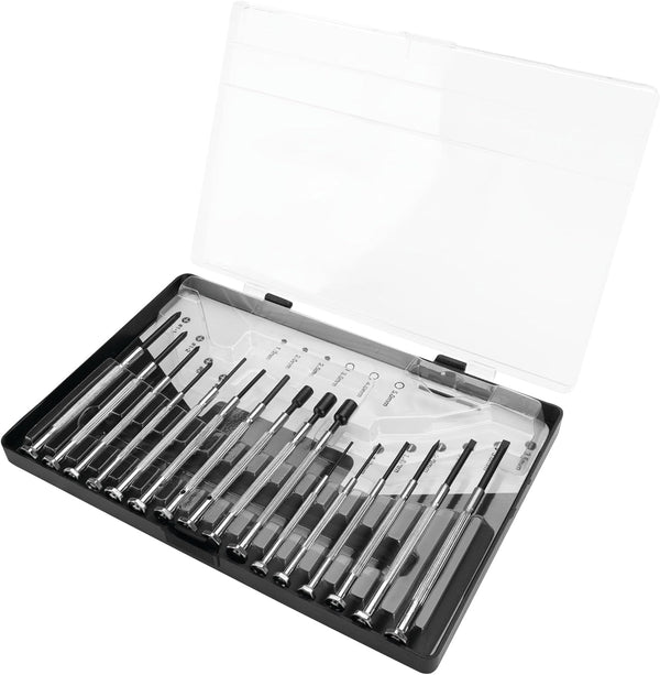Performance Tool Precision Screwdriver Set with Black Oxide Steel Shafts and Chrome Plated Handles - 1422