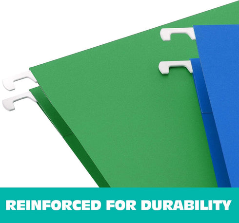 HERKKA 60 Pack Extra Capacity Hanging File Folders, Reinforced Letter Size, 1 Inch Expansion, Adjustable Tabs, Assorted