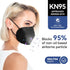 KN95 100 Pack 5-Layer 5 Face Masks Black Adults - Disposable Masks Comfortable Safety Face Masks & Adjustable Masks
