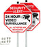 Faittoo Security Sign Video Surveillance Sign with 36" Stake for Outside, 2-Pack