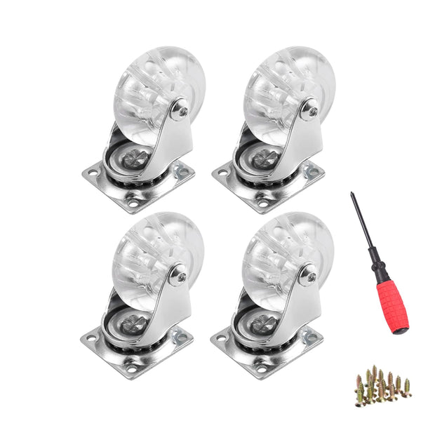 4 Pack Swivel Caster Wheels for Furniture, 2 Inch Heavy Duty Castor Wheels, YAEMIKY Polyurethane Rolling Castors