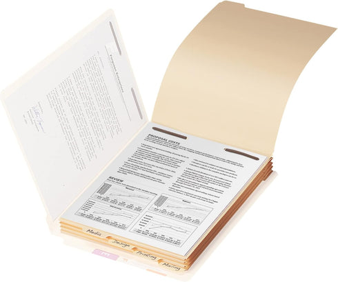 Smead Stackable Folder Divider with Fastener, Manila, Letter Size, 50 per Box (35600)
