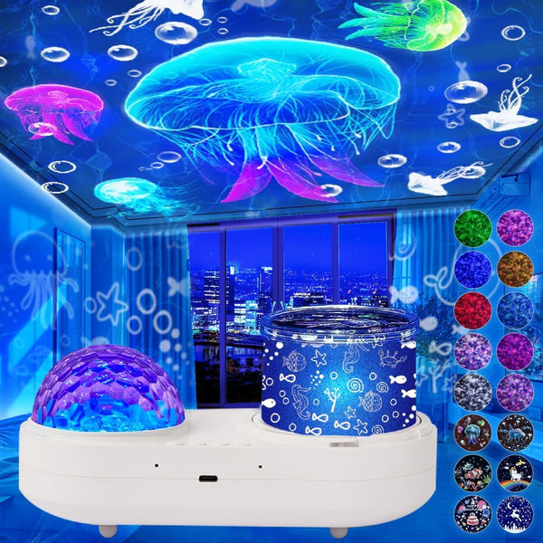 LytRdIt Ocean Wave & Light Projector - 10 Colors, 6 Film Sets, Timer