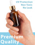 JUVITUS 2 oz / 60 ml Amber Glass Boston Round Bottles - 24 Pack with Gold Metal and Glass Dropper