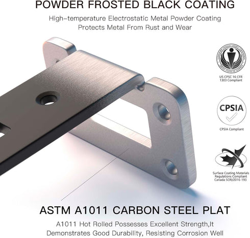8 Inch 4-Pack 1/5'' (3000K 220LBS LEOPO Openwork Heavy-Duty Shelf Brackets, Thick Carbon Steel, Built-in LED Lights