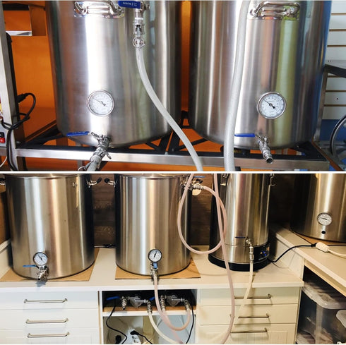 Dial Thermometer, Stainless Steel Thermometer for Home Brewing, 1/2 NPT Kettle Thermometer with Lock Nut & O-Ring