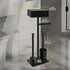 AIGOTSUKI 7 Freestanding Toilet Paper Holder Stand with Shelf for Rolls, Free Standing Black Toilet Paper Roll Holder