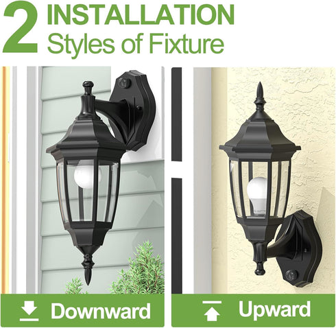Bulbs, 1 Pack, EMART Dusk to Dawn Plastic Outdoor Wall Light Fixtures with Waterproof and Anti-Corrosion Porch Sconces