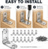 FZSFVAQ 16PCS 64 90 Set, Stainless Steel L Brackets with Screws, Degree Right Angle Corner Brace Metal Corner Brackets