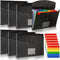 Glenmal 10 Pcs 7 Pocket File Folders, Expanding Organizer with Labels, A4 Letter Size for Office Use, Black