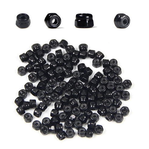 Juvielich 100Pcs M2 Hex Lock Nuts M2x0.4mm Carbon Steel Tiny Nylon Insert Hex
