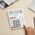 Desktop Calculator with Large Display, 12 Digits, Dual Solar Power and Battery, Tax and Check Function for Office, Home