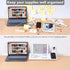 Varhomax Glass Desk Whiteboard with Wireless Charger, Desktop Dry Erase Board with Storage, Memo Notepad for Home Office