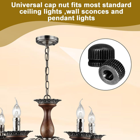 Skrfren 10 Pack M4 Screw Caps for Light Fixtures, Lamp Shade Nut Replacement Parts Lamp Screw Cap Cover Ceiling Light