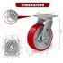 Heavy Duty 6" X 2" Industrial Swivel Caster, Load Capacity 1200lbs, No Noise Polyurethane Wheel, 1 Pack