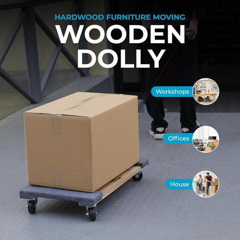 SIMPLI-MAGIC 79545 30 in. x 18 in. Hardwood Furniture Moving Dolly, 2,000 lbs. Capacity