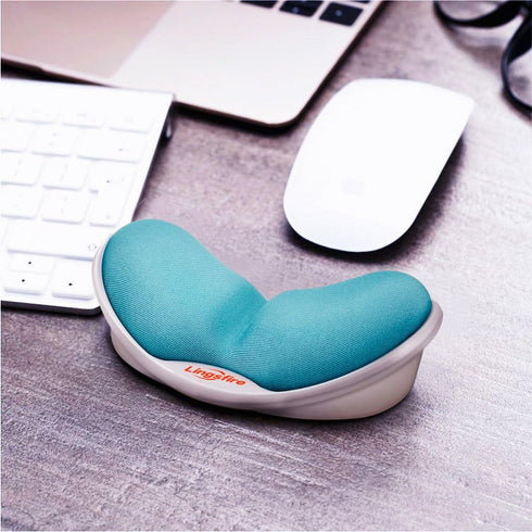LINGSFIRE Memory Foam Mouse Wrist Rest, Keyboard Pad, Anti-Skid Mousepad for Office Computer Laptop, Blue