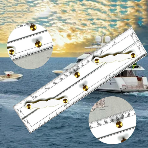 Generic 12" Marine Navigation Parallel Ruler - Parallel Ruler for BoatClear Acrylic