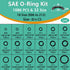 32 Size SAE O Ring Assortment Kit, 1086 Pcs Standard Buna-N Rubber O'ring Set with Picks