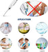 24 Pieces Borosilicate Glass Syringes Set, 12 Pieces 1 ml Borosilicate Glass Syringe Lock and 12 Pieces Stainless Steel