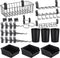 28 Pcs Slatwall Accessories Organizer Kit, Slatwall Hooks, Bins, Cups, and Basket for Garage Kitchen Organization