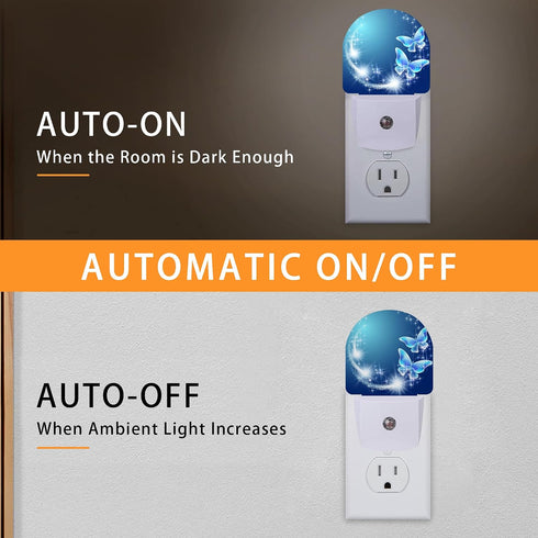 Gearsly Butterfly Night Light,Night Lights Plug into Wall with Dusk to Dawn Sensor,Lamp for Bedroom Bathroom Hallway
