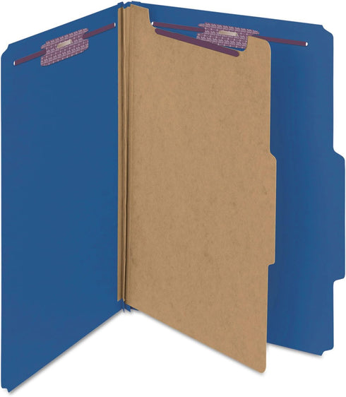 Smead Pressboard Classification File Folder, Dark Blue, Legal Size, 1 Divider, 2" Expansion, 10 per Box (18732)
