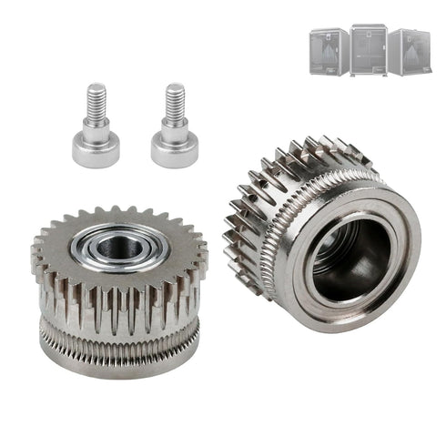 k1 Max Extruder Upgrade xirbbo Gears Kit 2pcs Motor for K1 / K1 Max / K1C Nickel Plated Hardened Steel