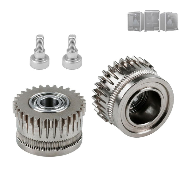 k1 Max Extruder Upgrade xirbbo Gears Kit 2pcs Motor for K1 / K1 Max / K1C Nickel Plated Hardened Steel