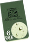 Rite in the Rain Weatherproof On The Go Wallet Notebook, 2" x 3.375", 6 Pack, Green Cover, Blank Pages (No. OTG971L)