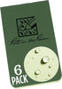 Rite in the Rain Weatherproof On The Go Wallet Notebook, 2" x 3.375", 6 Pack, Green Cover, Blank Pages (No. OTG971L)