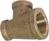 Everflow BRRT1003-NL 1 x 1/2 x 1/2-Inch No Lead Brass Reducing Tee with Female Threaded Connections, Brass Construction