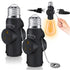 2Pcs Tobasovk 3 Prong Light Socket Adapter, Double Sides Both Support 3 Prong Light Socket to Plug Adapter (Black).
