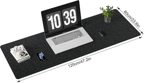 Large Non-Slip Felt Desk Mat, 47.2"x 23.6", 120x60cm Full Table Mouse Pad, Keyboard Mats for Desktop Protection (Dark