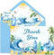 Yuzioey 50 Pack Surfing Thank You Cards, 4x6 Summer Wave Beach Thank You