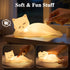 16 Colors+5 Dimming+Silicone Lying Flat Cat Lamp Funny Gifts, Random Stuff, Touch+Remote+Recharge Night Light for Kids