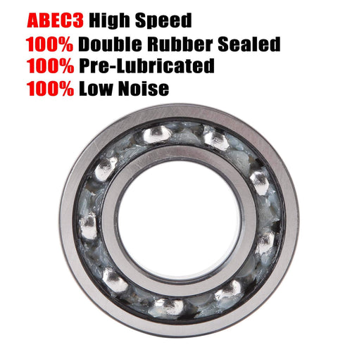 Donepart R16-2RS Bearings, 1 Inch ID x2 Inch OD x1/2" Thick, C3 High Speed Pre-Lubricated, 2 Pack