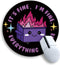 Gctriki Dumpster on Fire Mouse Pad, Cute Round Mouse Pads for Desk, Funny Purple Mousepad for Laptop Gaming