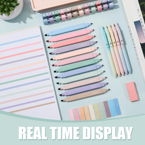 Jutom 29 Pcs Book Annotation Kit, Aesthetic Highlighters, Gel Pens Set, Sticky Notes Tabs, Markers for Office School