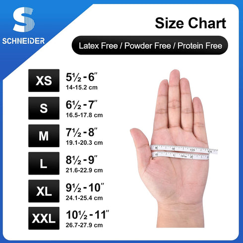 Schneider Nitrile Exam Gloves, Black, Large, 100-ct Box, 4-mil, Latex-Free, Powder-Free, Food-Safe (NBFK7103)