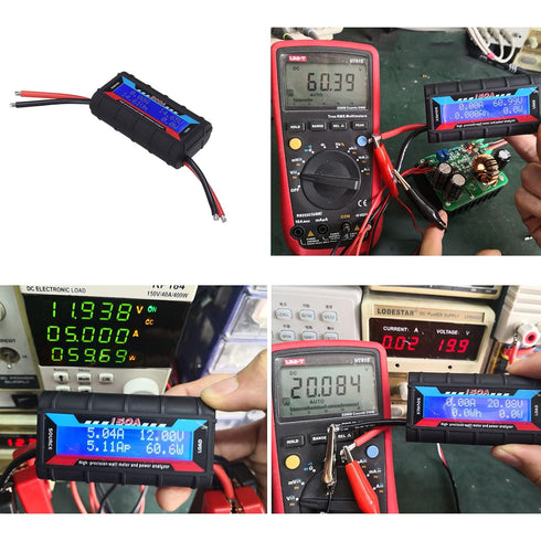 150A RC Watt Meter Analyzer, High Precision with Backlight LCD Screen for Voltage, Current, Power Measurement