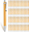 Bamboo Retractable Ballpoint Pen, Black Ink 1 mm Sustainable Writing Pen for Office and School Supplies (60 Pcs)