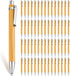 Bamboo Retractable Ballpoint Pen, Black Ink 1 mm Sustainable Writing Pen for Office and School Supplies (60 Pcs)