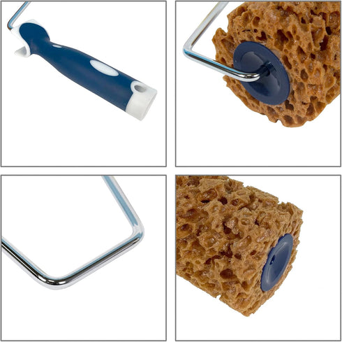 7" Wall(M90FT) Hanroy Sponge Paint Roller Small for Texture Painting Decorators Brush Tool, Fast and Easy Pattern Art