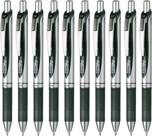 Pentel BL80-A EnerGel Ink Ballpoint Pen, Black, 10 Pieces