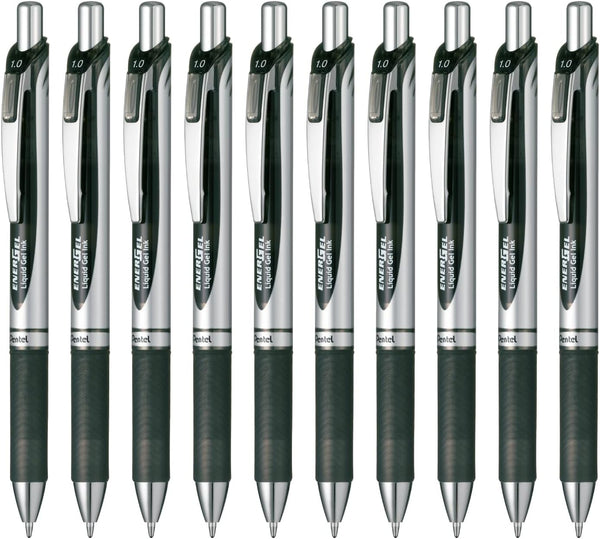 Pentel BL80-A EnerGel Ink Ballpoint Pen, Black, 10 Pieces