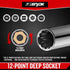 1/4 Inch Drive 12-Point Metric Socket Set, 8-Piece Deep Well CR-V Steel Tool Set, Sizes 6mm to 13mm